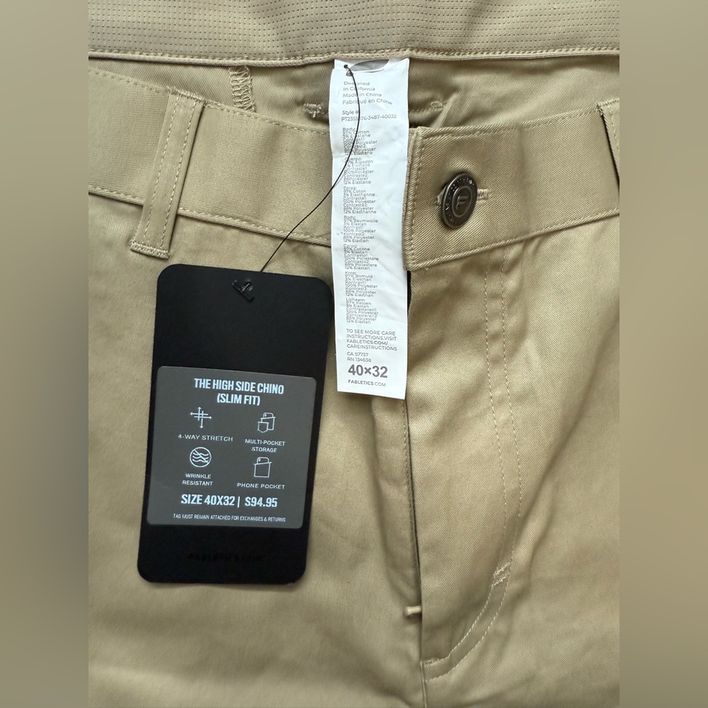 Fabletics Men's Tan Chino Pants